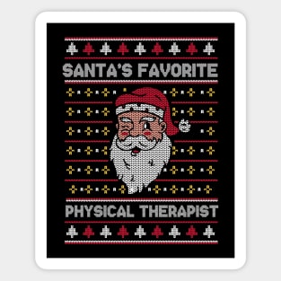 Santa's Favorite Physical Therapist // Funny Ugly Christmas Sweater // PT Holiday Xmas Magnet